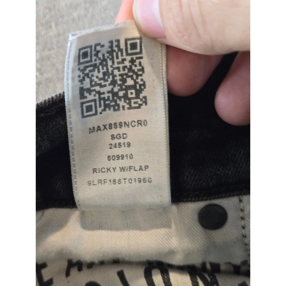 True Religion Jeans Mens 33 Black Ricky Relaxed Straight  Flap Pocket Streetwear